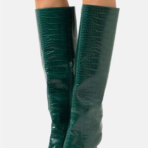 Jeffrey Campbell Arsen Knee High Boot - Dark Green